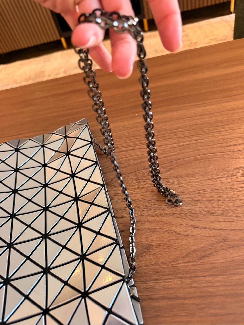 BaoBao by Issey Miyake silver crossbody bag shoulder bag Platinum Prism - Picture 6 of 12
